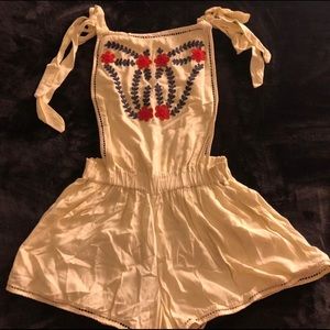 Cleobella overall romper with embroidery